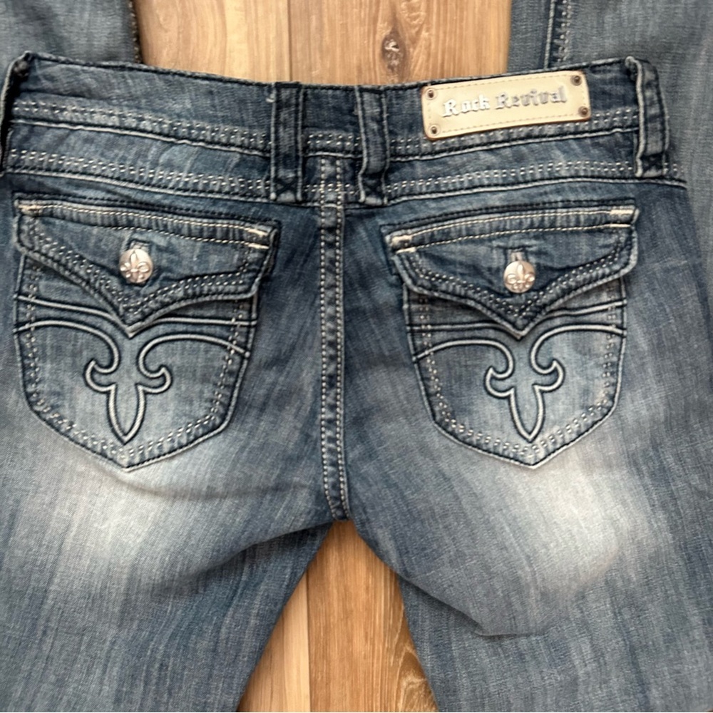 Rock Revival Women’s Elizabeth Wide Leg Jeans – Size 30, 34″ Inseam, W9 Wash - Picture 4 of 9